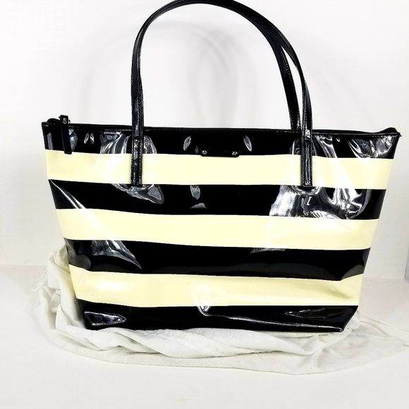 KATE SPADE BOARDWALK STRIPE TOTE PURSE LARGE NWOT - Picture 4 of 7